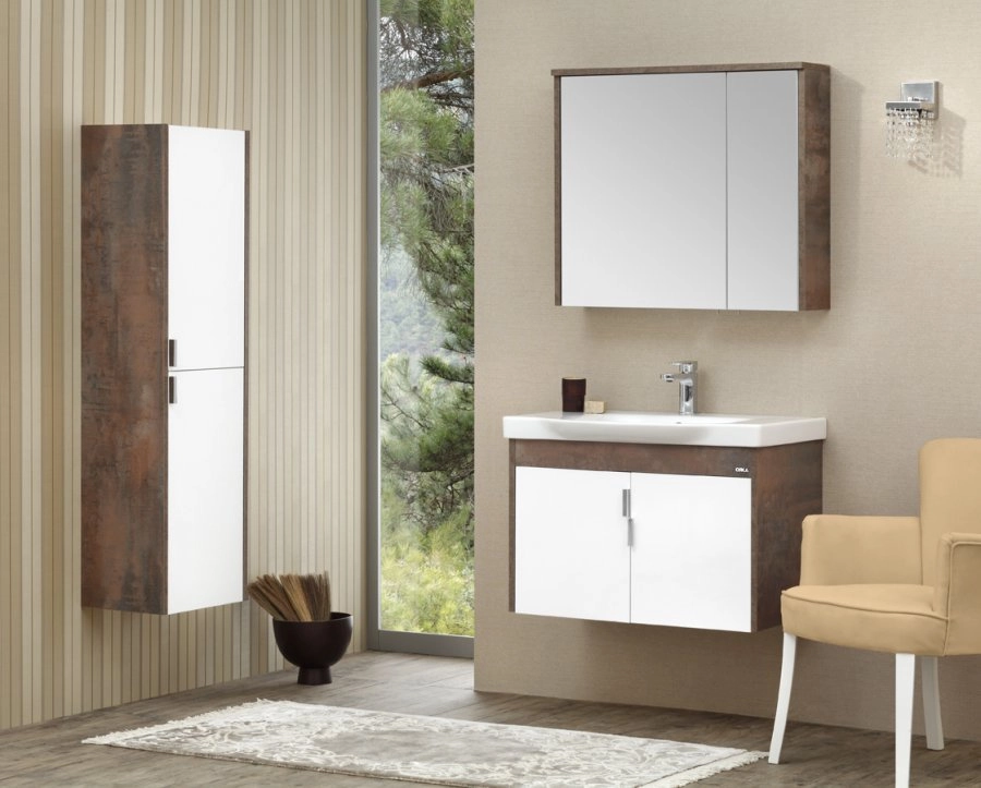 Lavoar cu dulap ORKA Luna 80 Grey