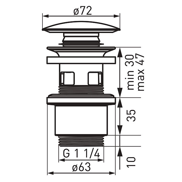 Scurgerea Click-Clack Ferro S288PPC alb cu preaplin ABS — 2