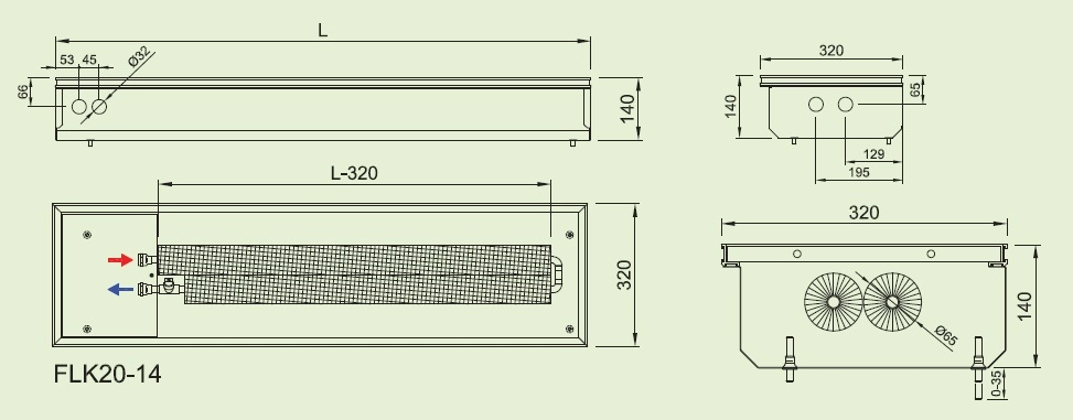 Convector de pardoseala ingropat ISAN ACTIV FLK20-14 2000 — 2