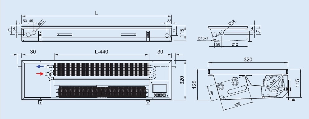 Ventiloconvectoare de pardoseala ingropate ISAN  DYNAMIC FCT41-12 24V — 3
