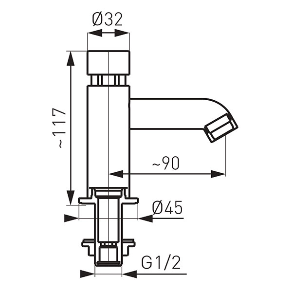 Baterie lavoar cu temporizare Ferro Special Press Z201 — 3