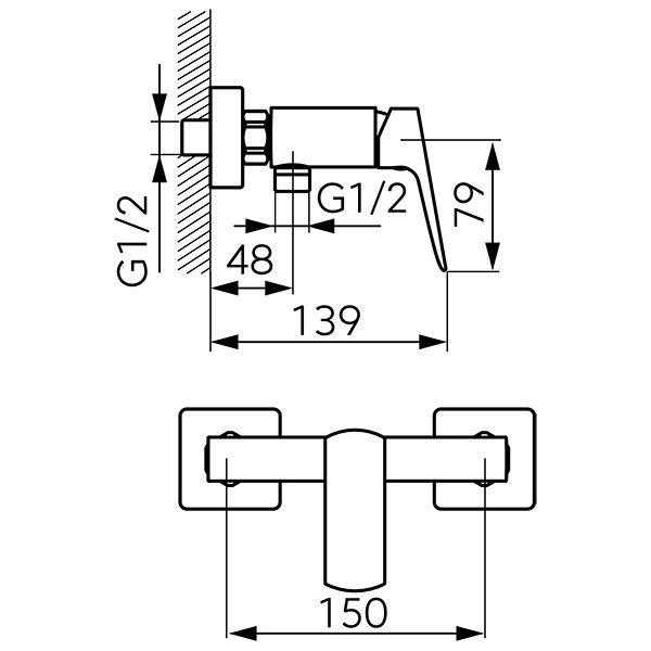 Смеситель для душа Ferro Vitto Gunmetal — 2