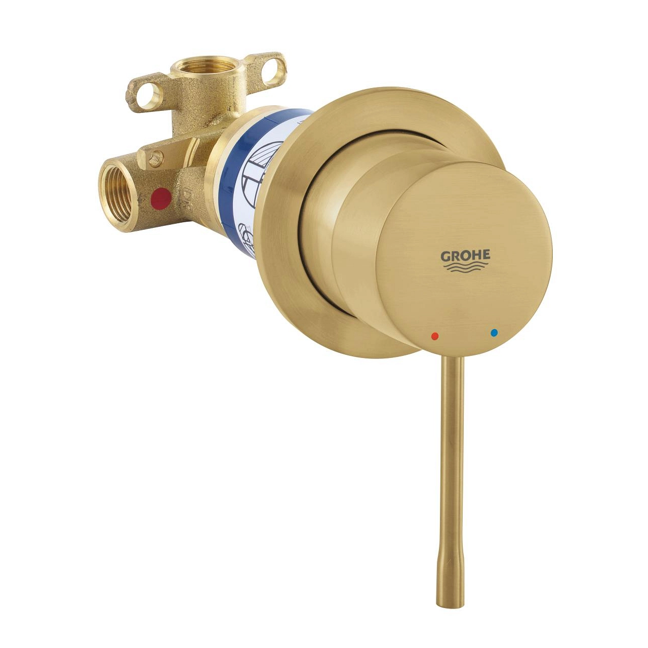 Baterie duș încastrată 1 cale Grohe Essence Brushed Cool Sunrise + corp instalare
