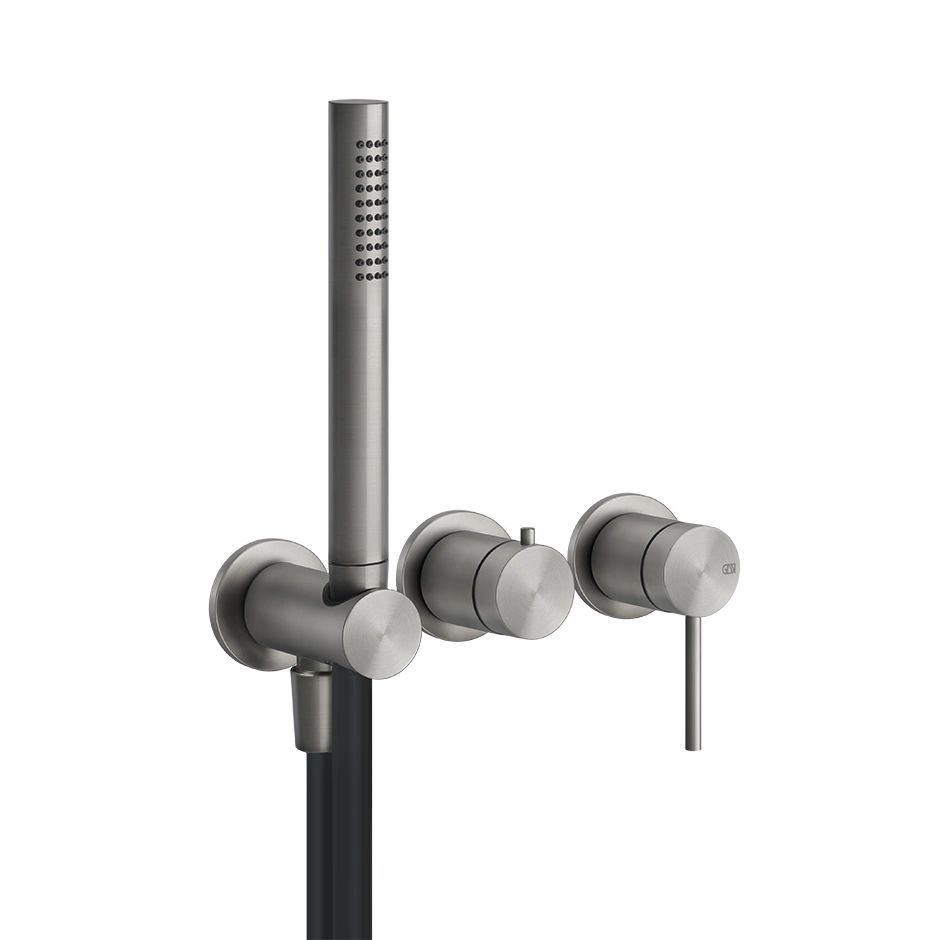 Baterie duș încastrată 2 cai Gessi Gessi316 Flessa Steel Brushed