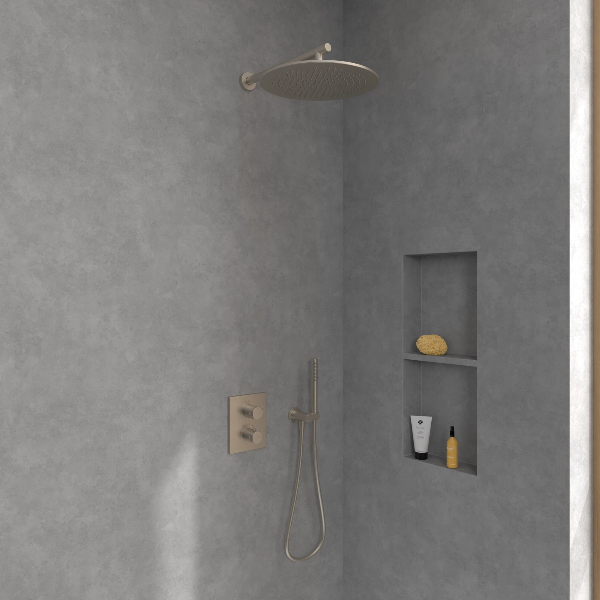 Baterie duș încastrată termostatată 2 cai Villeroy&Boch Brushed Nickel — 3