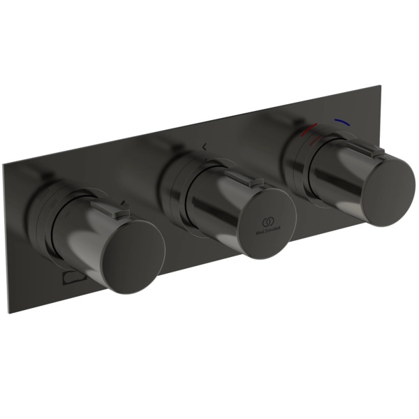 Baterie duș încastrată termostatată 3 cai Ideal Standard Ceratherm C100 Magnetic Grey