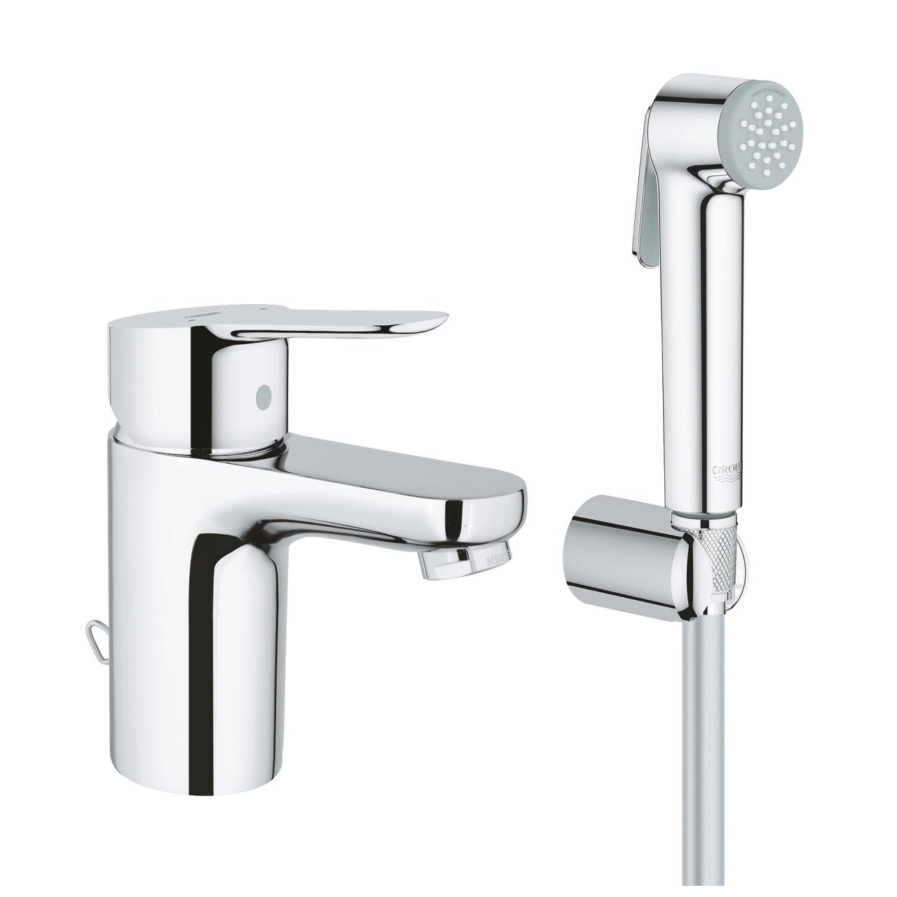 Смеситель для умывальника с гигиеническим душем Grohe Bauedge