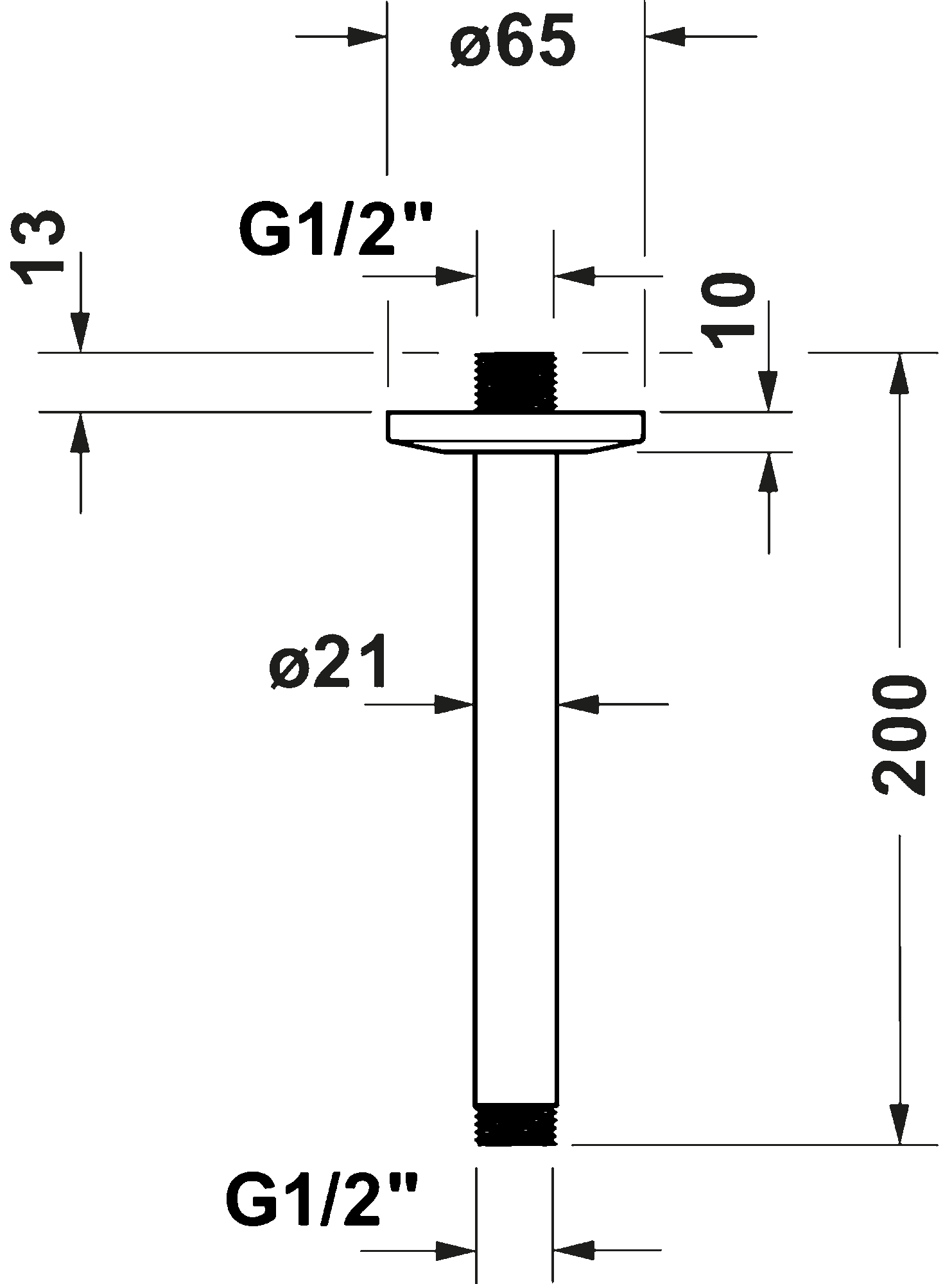 Кронштейн верхнего душа потолочный Duravit 20 cm — 2