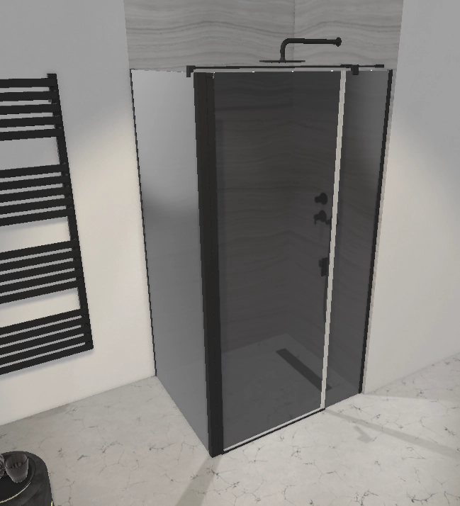 Cabina dus Radaway Nes Black KDS II 120x90 DR/ST Sticla Grafit