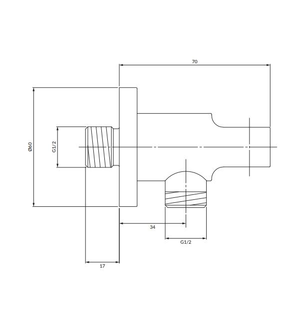 Шланговое подключение 1/2 с держателем Omnires Brushed Nickel — вид 2