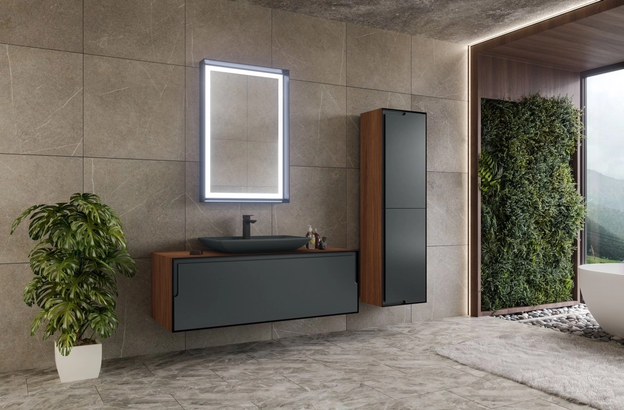 Умывальник с тумбой ORKA Craft 120 Kompact laminat ceviz