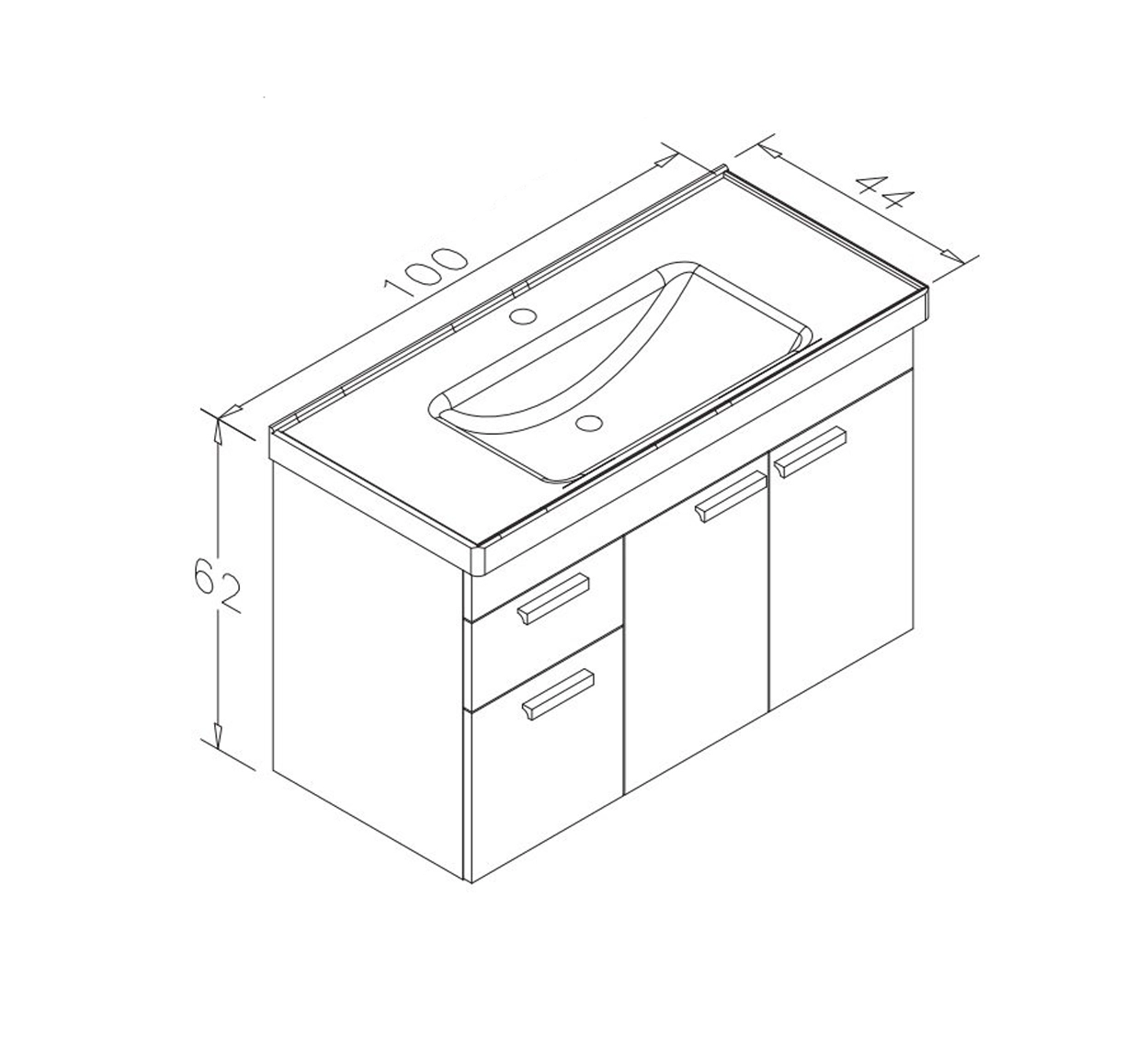 Mobilier de baie Orka Enez Irony 100 cm — vedere 2