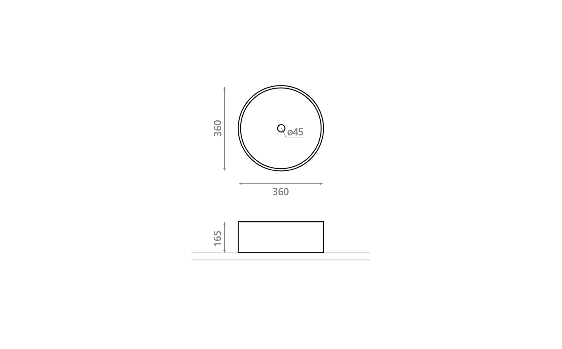 Lavoar pe blat Bathco Sand Waves d.360 Matt Black — 2