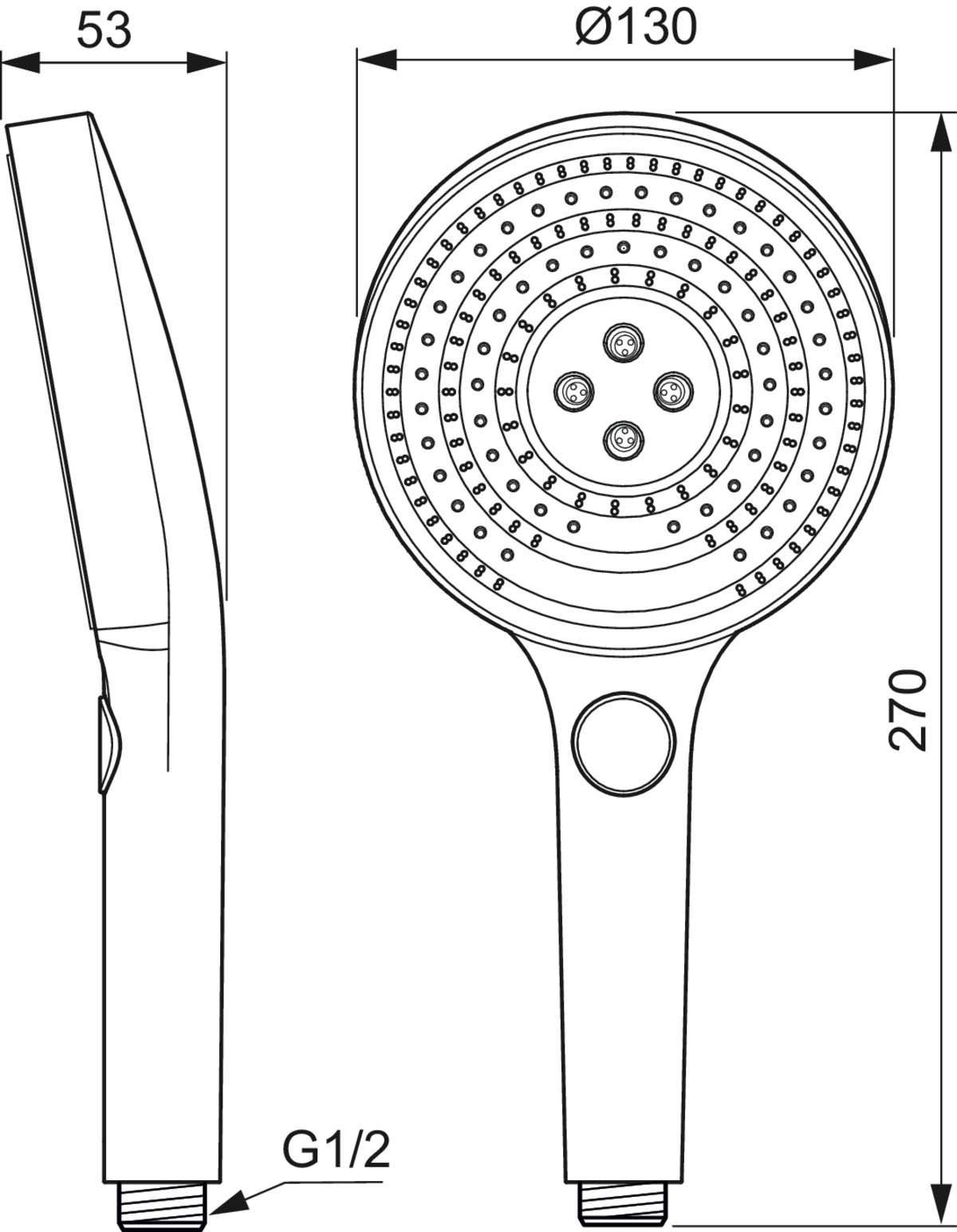 Para duș cu 3 pulverizări Ideal Standard IdealRain Solos D130 Magnetic Grey — 3