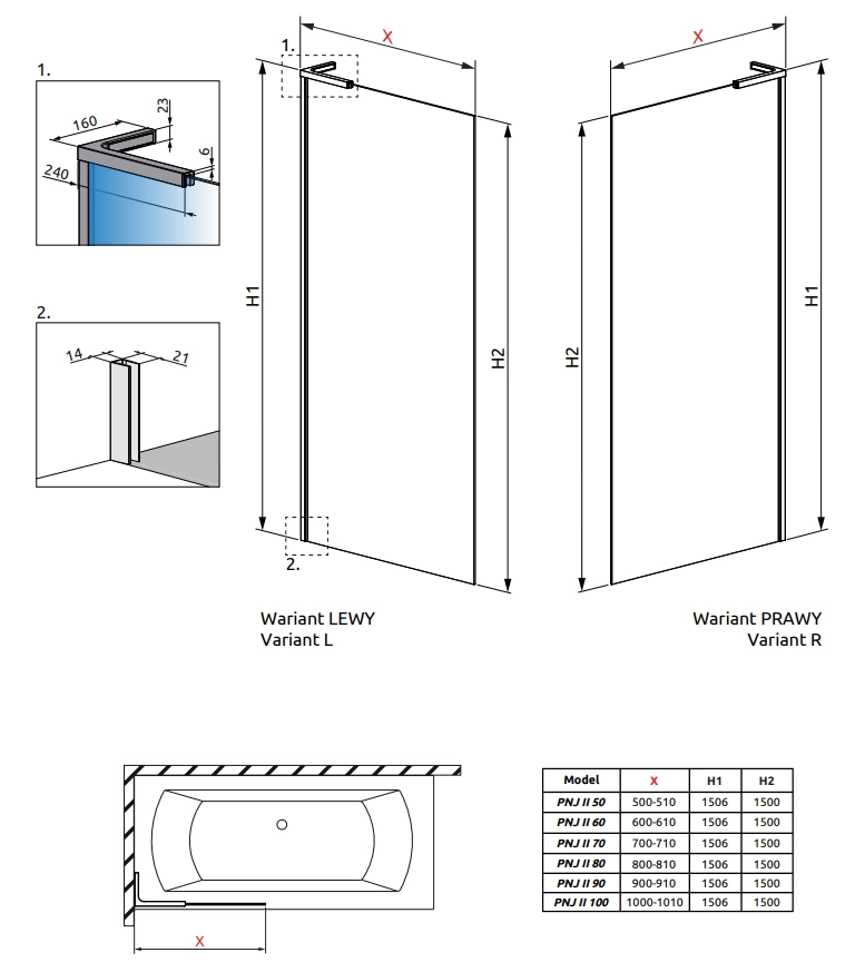 Paravan cada Radaway Modo SL — 3