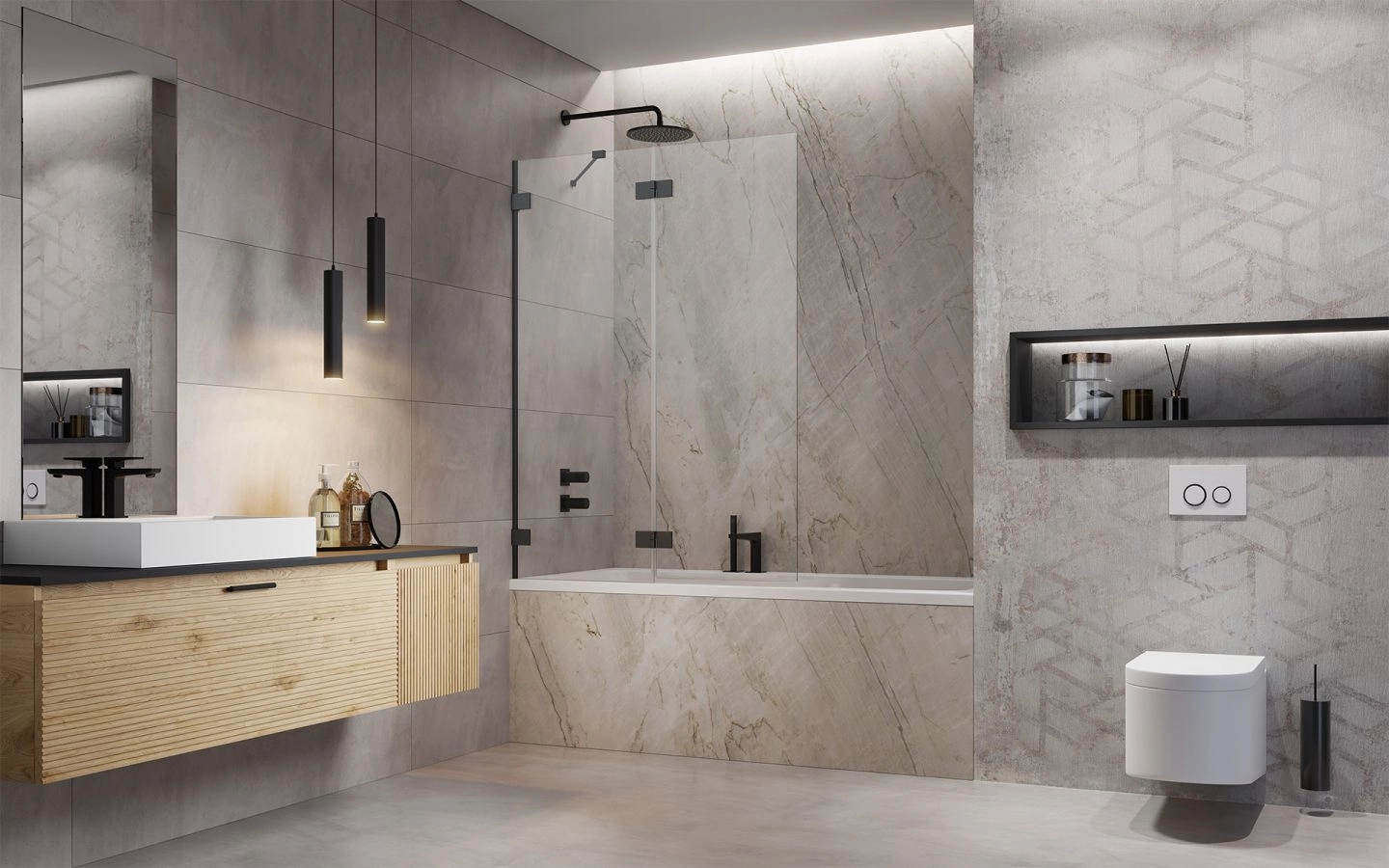 Шторка на ванну Radaway Essenza Pro Brushed GunMetal PND II 1200x1500 — 2