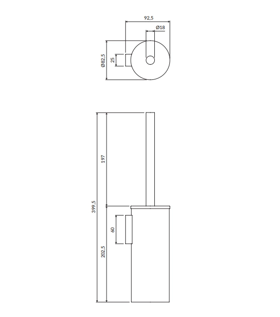 Ёршик подвесной OMNIRES Modern Project Brushed Nickel MP60621NI — вид 2