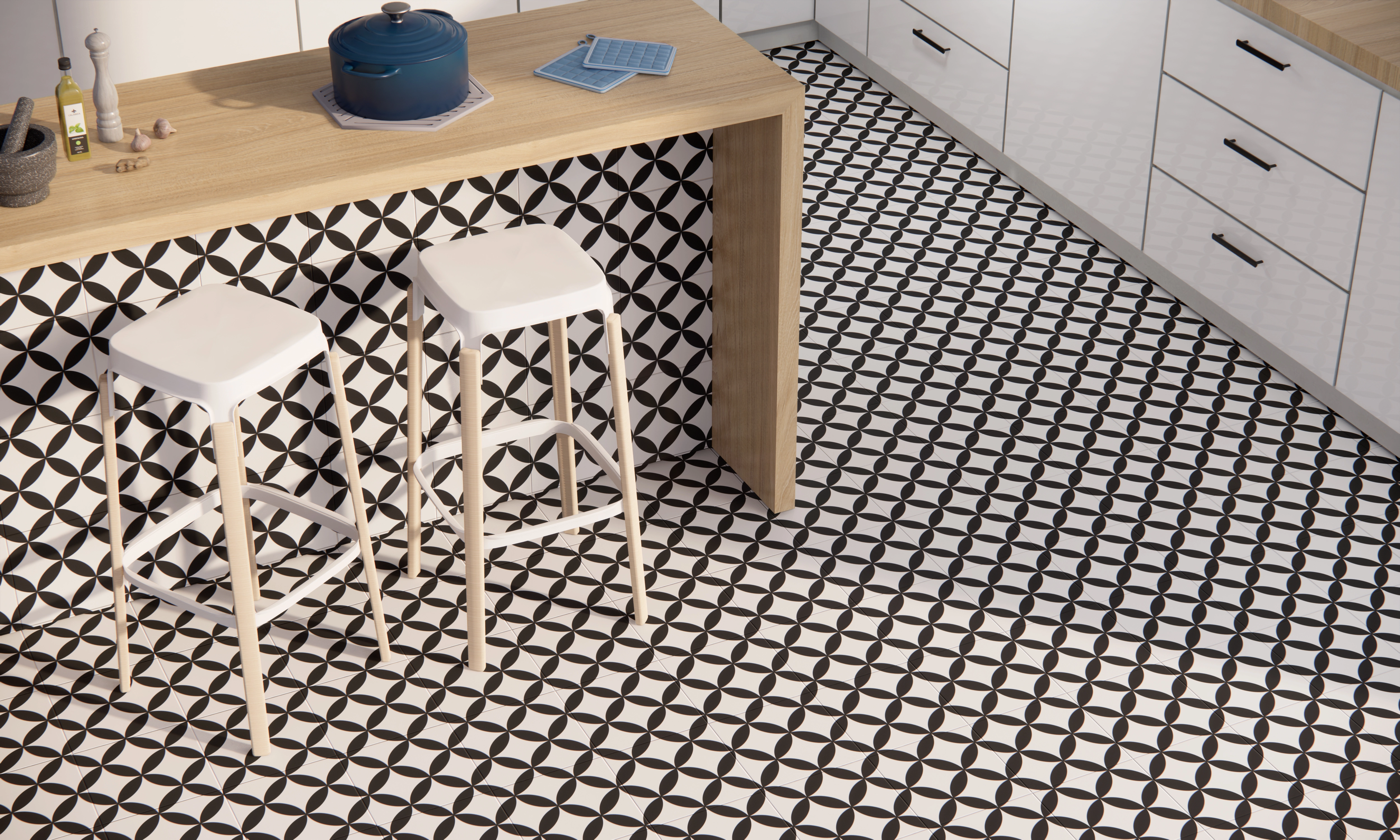 Плитка PRE. CIRCLE BLACK MAT  45x45 — вид 2