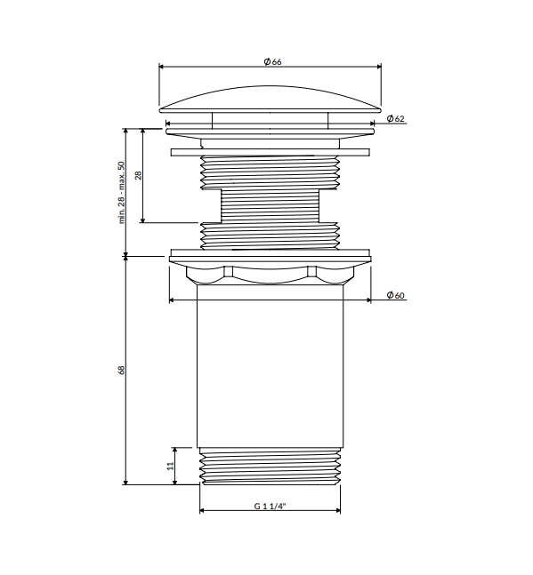 Донный клапан для раковины Omnires Brushed Graphite A706GR — 2
