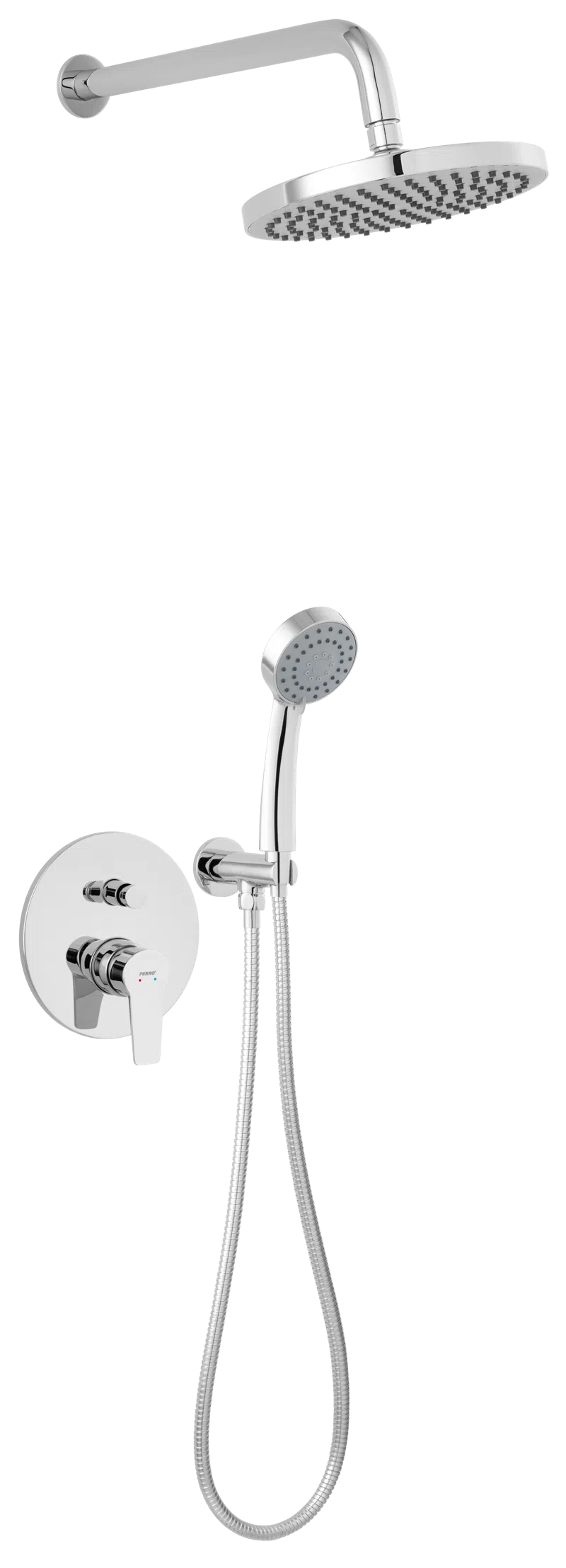 Set de duș îngropat Ferro Ritto Chrome + corp instalare