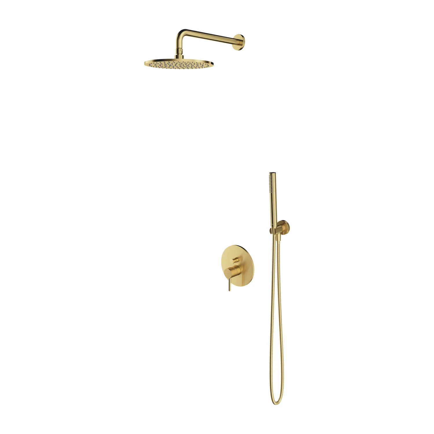 Set de duș îngropat Omnires Y Brushed Brass + corp instalare